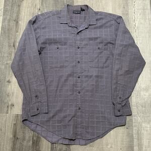 Vintage Patagonia Men’s Casual Button Down Shirt Large Purple Windowpane Plaid